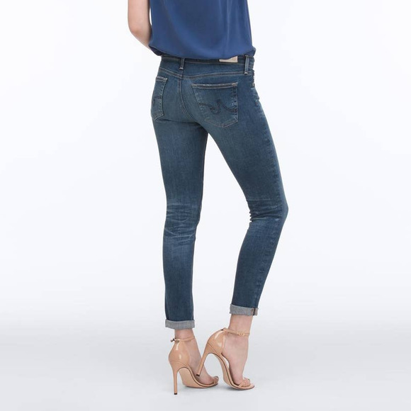 AG Adriano Goldschmied Jeans 26 Blue Denim Mid Rise Cigarette Cuffed - Picture 4 of 14